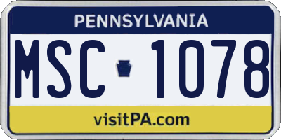 PA license plate MSC1078