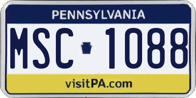 PA license plate MSC1088