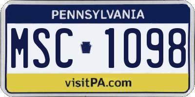PA license plate MSC1098