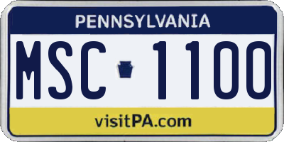 PA license plate MSC1100