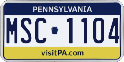 PA license plate MSC1104