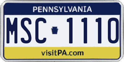 PA license plate MSC1110