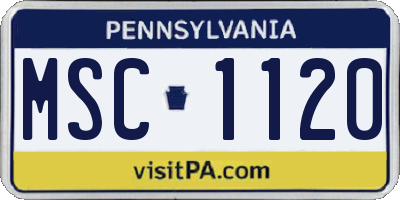 PA license plate MSC1120