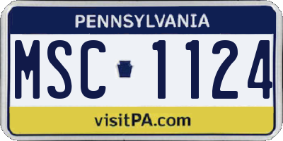 PA license plate MSC1124