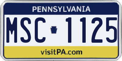 PA license plate MSC1125
