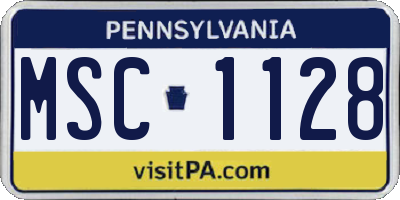 PA license plate MSC1128
