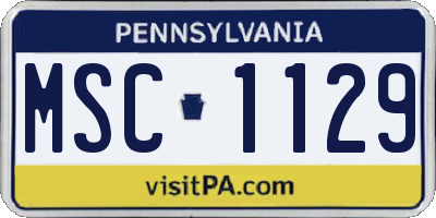 PA license plate MSC1129