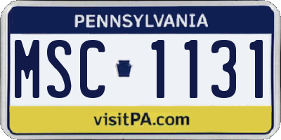 PA license plate MSC1131