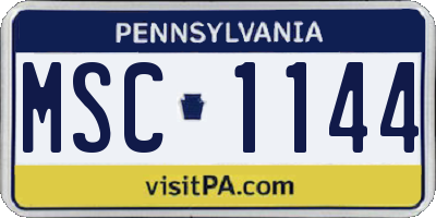 PA license plate MSC1144