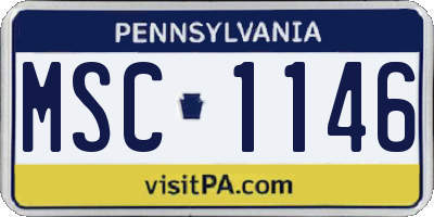 PA license plate MSC1146