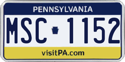 PA license plate MSC1152
