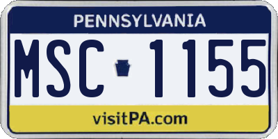 PA license plate MSC1155