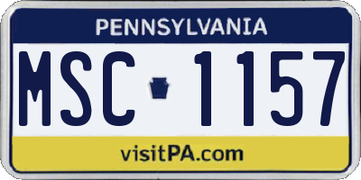 PA license plate MSC1157