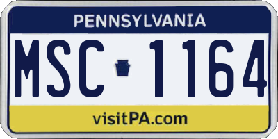 PA license plate MSC1164