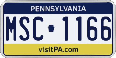 PA license plate MSC1166