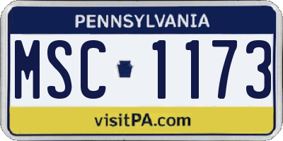 PA license plate MSC1173