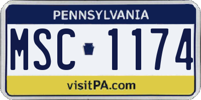PA license plate MSC1174
