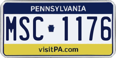 PA license plate MSC1176