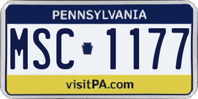 PA license plate MSC1177