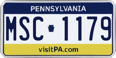 PA license plate MSC1179