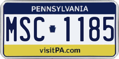PA license plate MSC1185