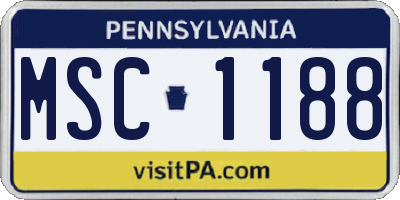 PA license plate MSC1188