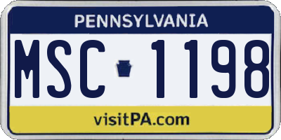 PA license plate MSC1198