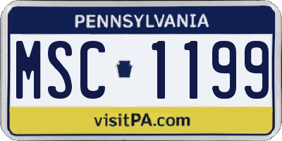 PA license plate MSC1199