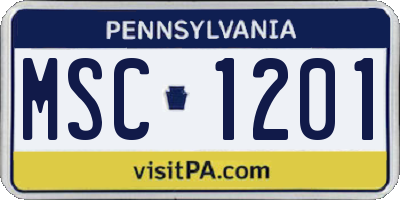 PA license plate MSC1201