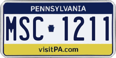 PA license plate MSC1211