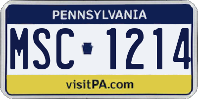 PA license plate MSC1214