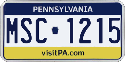 PA license plate MSC1215