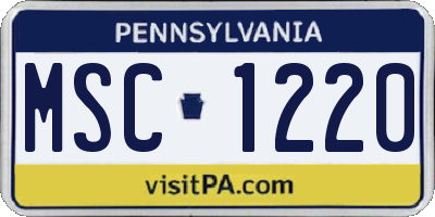 PA license plate MSC1220