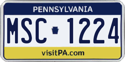 PA license plate MSC1224