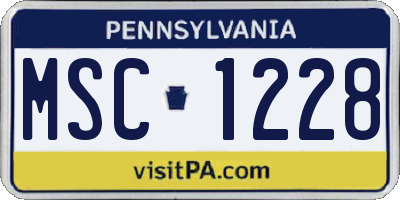 PA license plate MSC1228