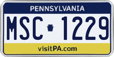 PA license plate MSC1229