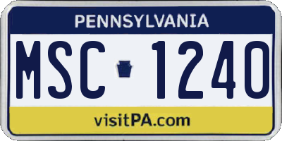PA license plate MSC1240