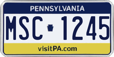 PA license plate MSC1245