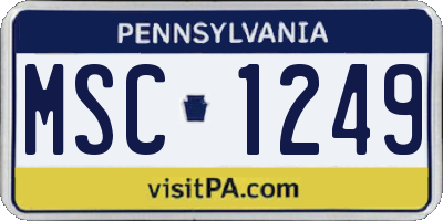 PA license plate MSC1249
