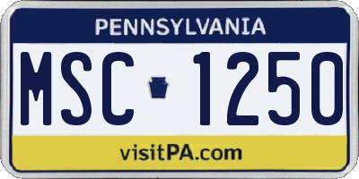 PA license plate MSC1250
