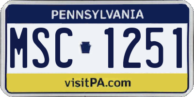 PA license plate MSC1251