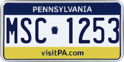 PA license plate MSC1253