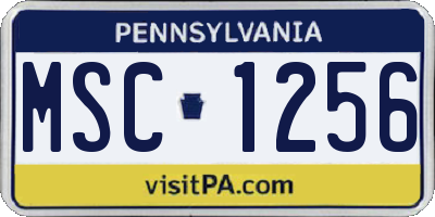 PA license plate MSC1256