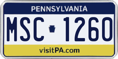 PA license plate MSC1260