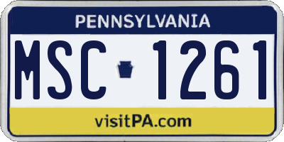 PA license plate MSC1261