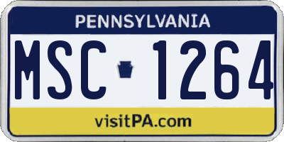 PA license plate MSC1264