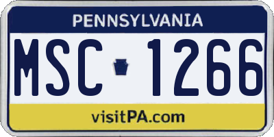 PA license plate MSC1266