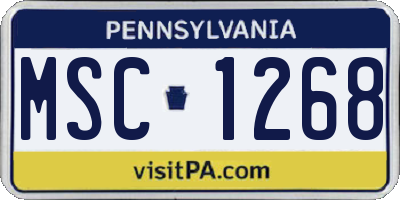 PA license plate MSC1268
