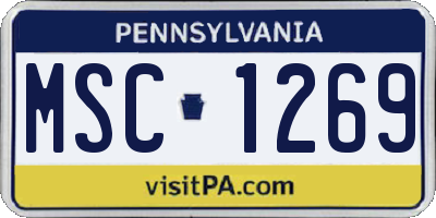 PA license plate MSC1269