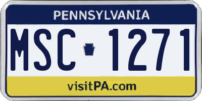 PA license plate MSC1271